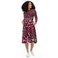 Hippo - All-over print long sleeve midi dress - Hippo