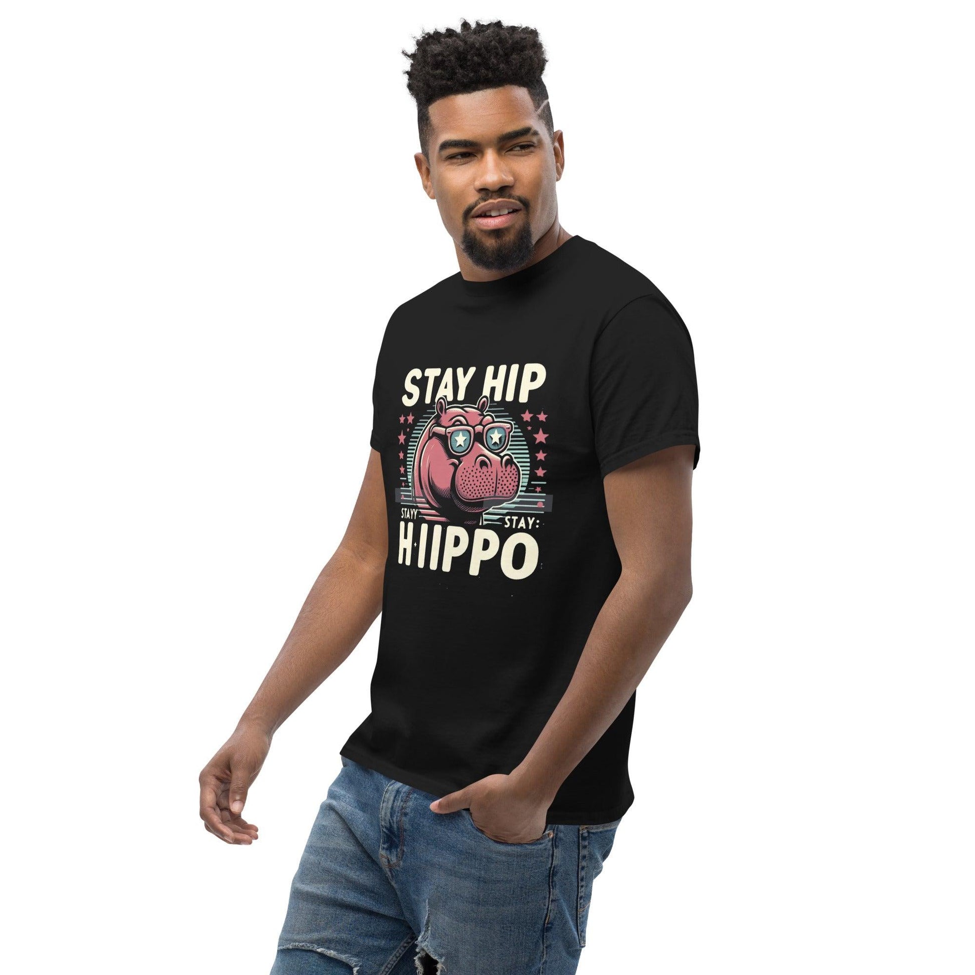 Hippo - Men's Stay Hip Stay Hippo graphic premium t-shirt - Hippo