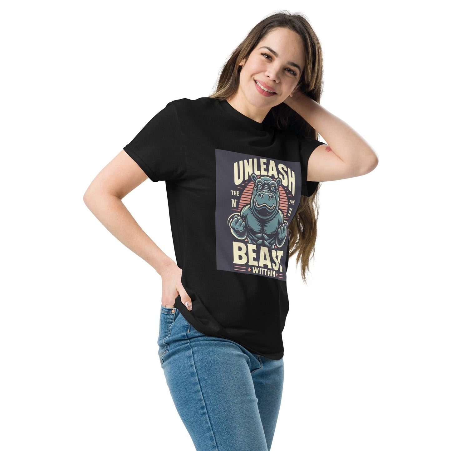 Hippo - Women's Unleashed Beast Within graphic premium t-shirt - Hippo