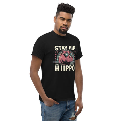 Hippo - Men's Stay Hip Stay Hippo graphic premium t-shirt - Hippo