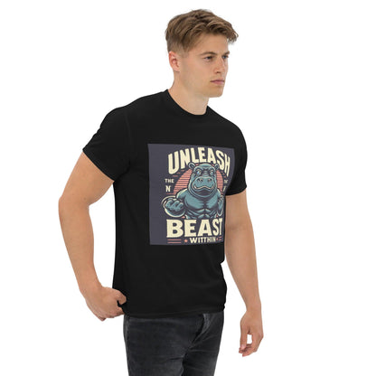 Hippo - Men's Unleashed Beast Within graphic premium t-shirt - Hippo