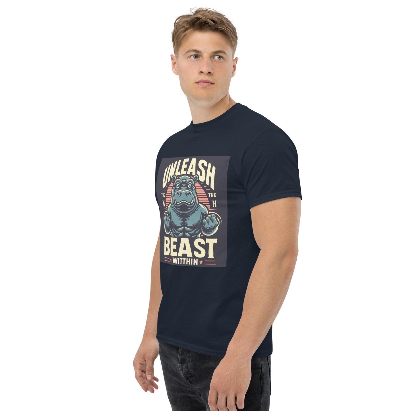 Hippo - Men's Unleashed Beast Within graphic premium t-shirt - Hippo