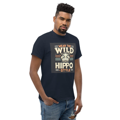 Hippo - Men's wear the wild hippo style graphic premium t-shirt - Hippo