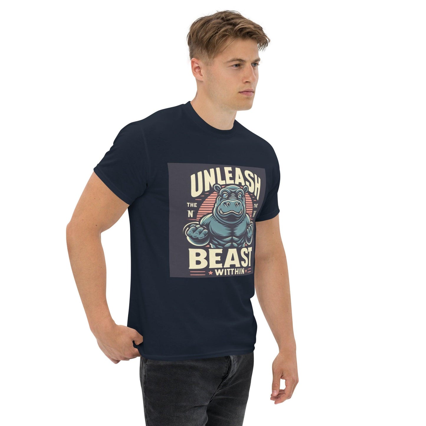 Hippo - Men's Unleashed Beast Within graphic premium t-shirt - Hippo