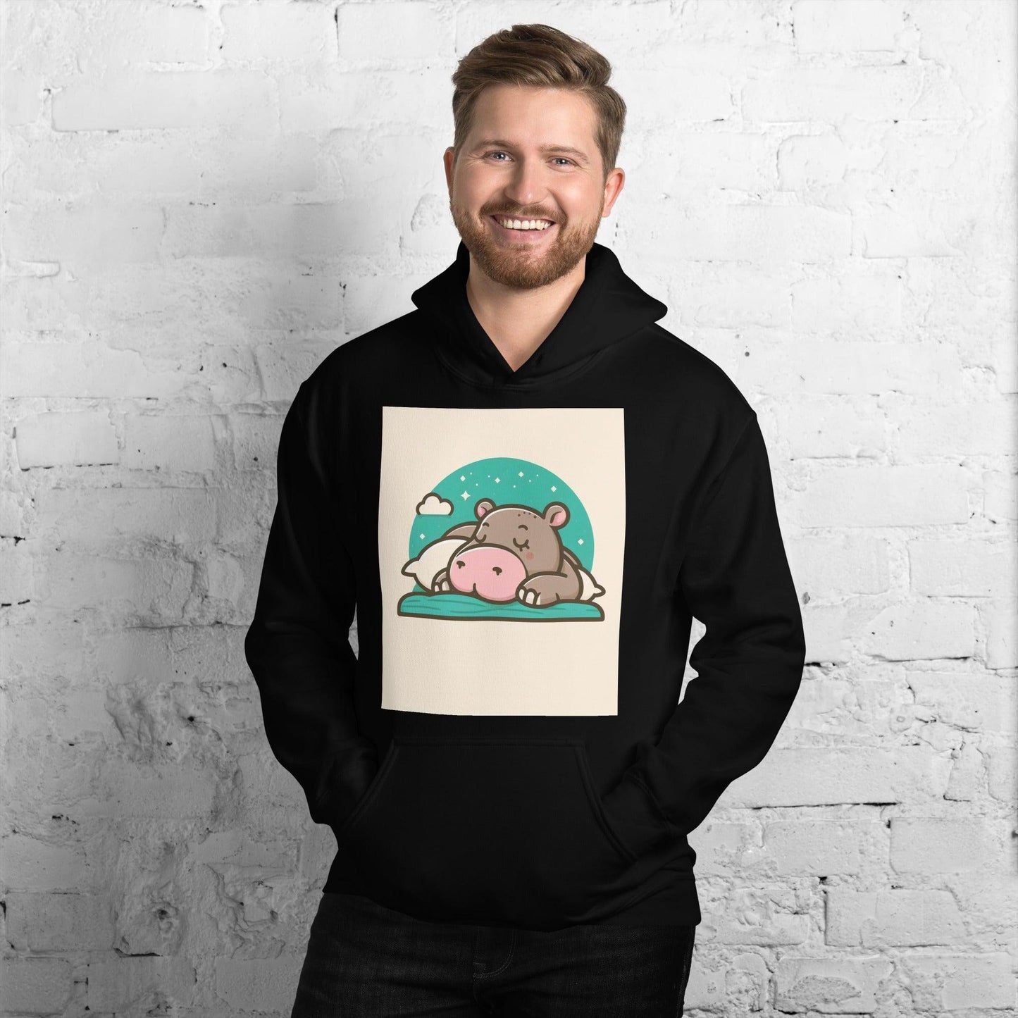 Hippo - Men's Graphic Hoodie - Hippo