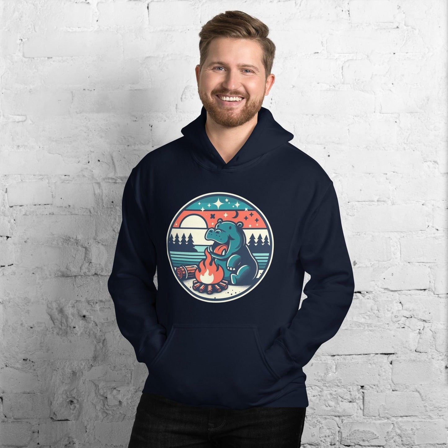 Hippo - Men's Graphic Hoodie - Hippo