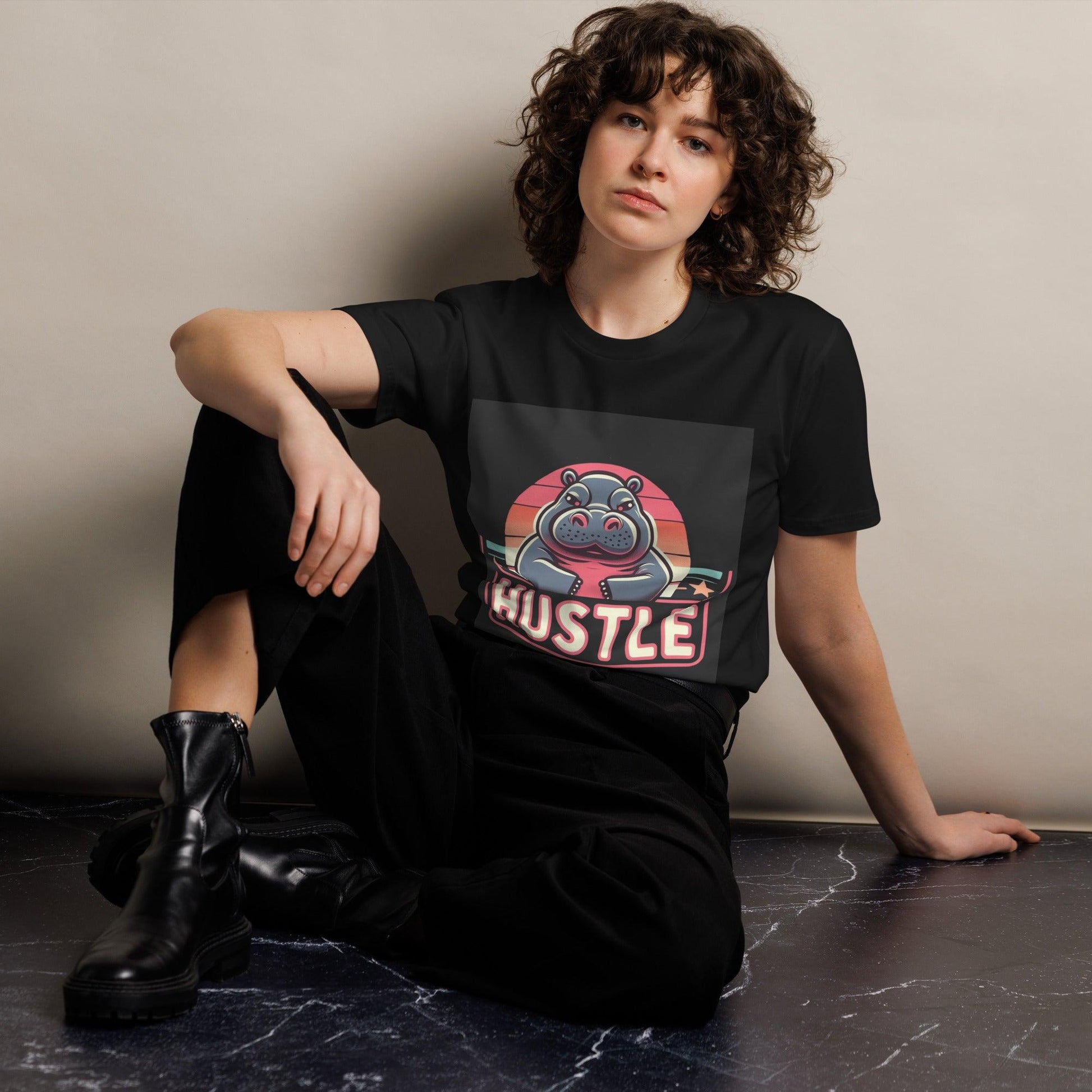 Hippo - Women's Hustle graphic premium t-shirt - Hippo