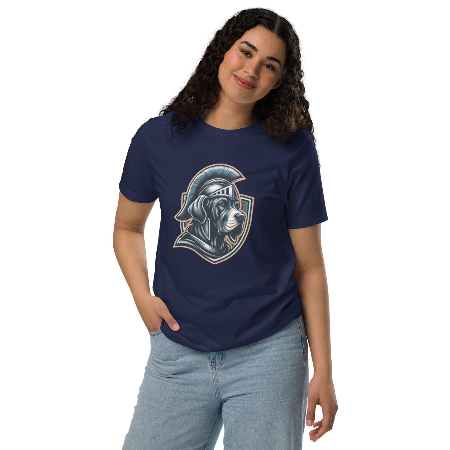 Hippo – Women’s dog Roman Warrior graphic staple eco t-shirt - Hippo