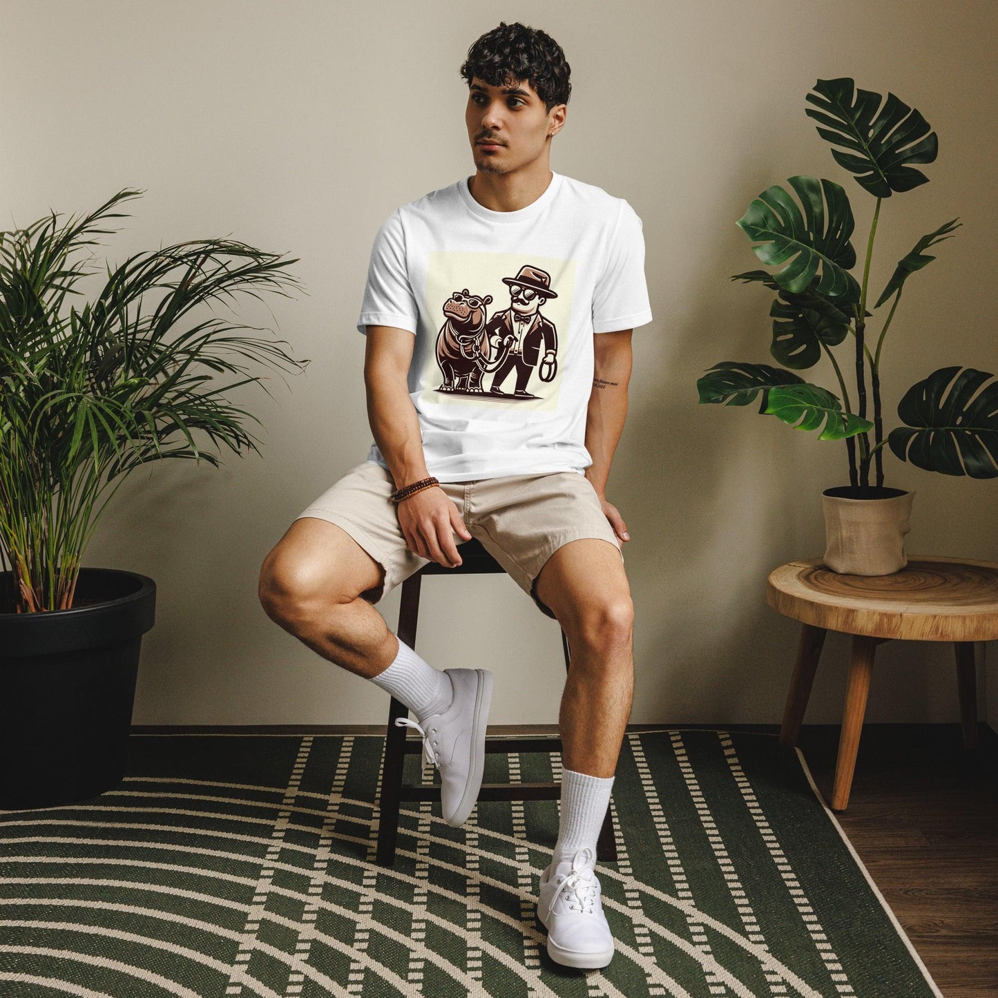 Hippo – Men’s graphic staple eco t-shirt - Hippo