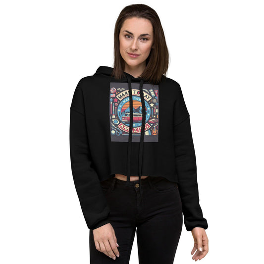 Hippo - Women's Printed Crop top Hoodie - Hippo