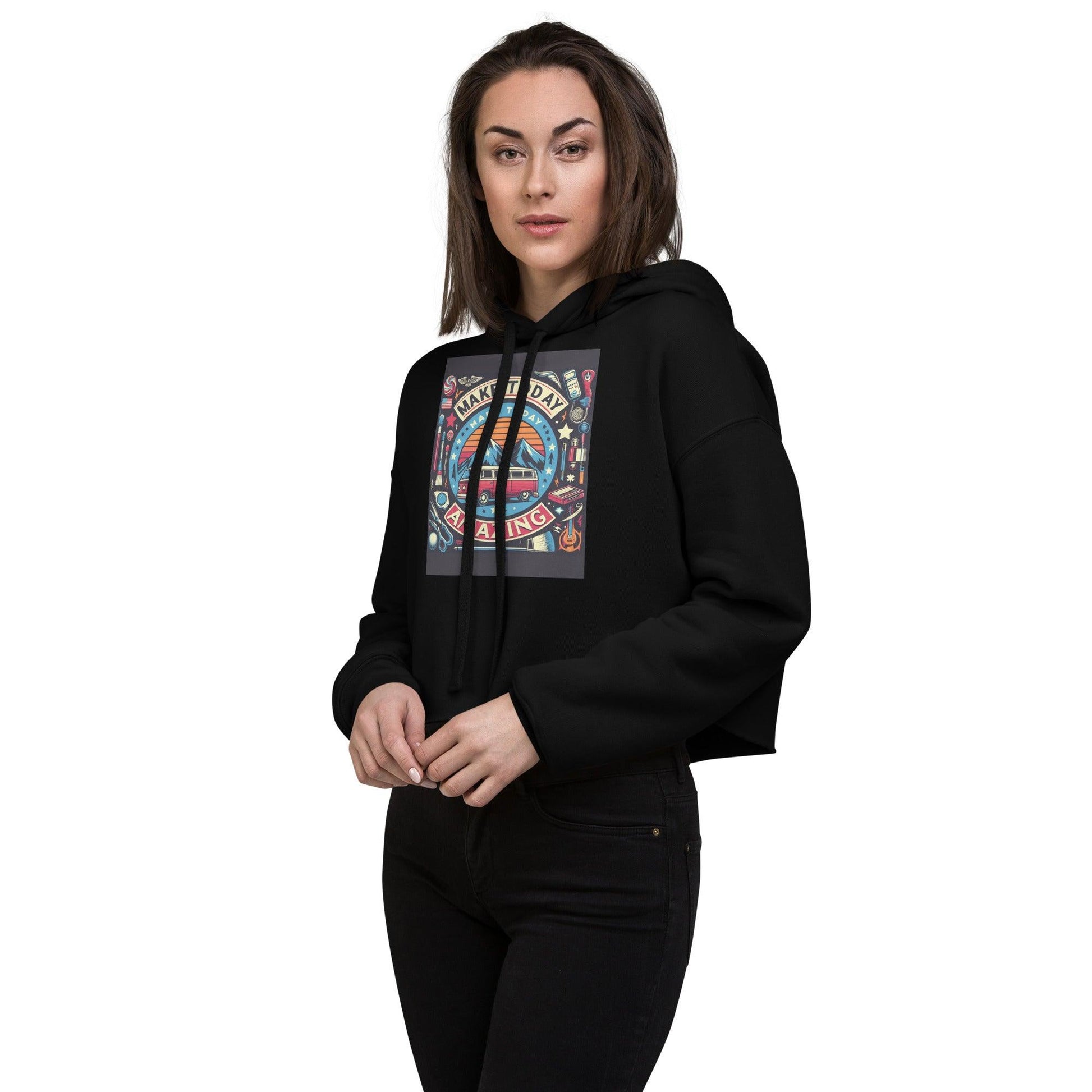 Hippo - Women's Printed Crop top Hoodie - Hippo